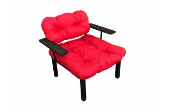Кресло Дачное красная подушка