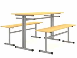 Стол обеденный с 2-я скамьями на 4-х человек Лц.СТШС-4 Лц.СКШС-4 Лицей