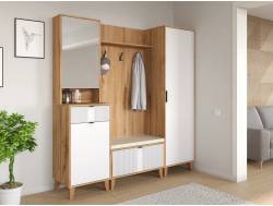 Прихожая Лаура Дуб вотан/Белый шагрень