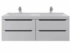 Тумба с раковиной Uperwood Tanos 120 см подвесная двойная белая/графит