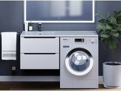 Тумба под стиральную машину Uperwood Tanos 60 см подвесная левая белый/графит