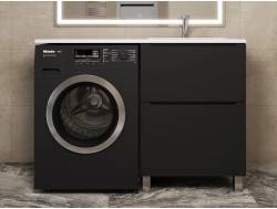 Тумба под стиральную машину Uperwood Tanos 60 см, напольная, 2 ящика, черная