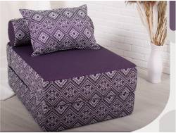 Кресло-кровать Коста фиолетовый с принтом