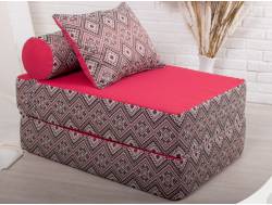 Кресло-кровать Коста красный с принтом