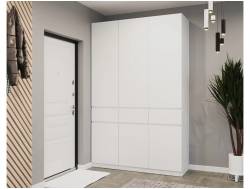 Шкаф распашной трехстворчатый Атлант Белый шагрень