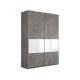 Шкаф-купе Прайм 2-х дверный ДСП/вставки Стекло Белое Бетон