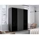 Шкаф-купе Прайм Широкий 3-х дверный два черных стекла/ДСП Серый Диамант