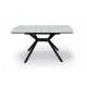 Стол раздвижной Олимп 1140 мм мрамор белый/черный муар