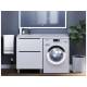 Тумба под стиральную машину Uperwood Tanos 60 см, напольная, 2 ящика, белая/графит