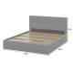 Кровать двойная №4 1600 мм мягкая серый