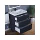 Тумба с раковиной Uperwood Tanos 3 ящика напольная 70 см черная