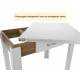 Стол обеденный Doma раскладной с ящиком Белый бриллиант/Дуб вотан