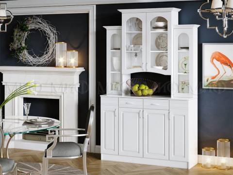 Буфет 4-х створчатый Констанция Белый матовый