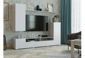 Гостиная Мия ясень анкор светлый/белый глянец