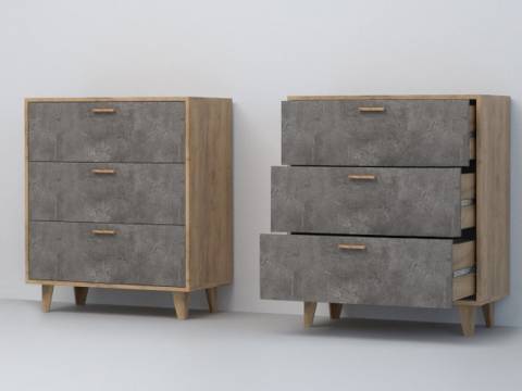 Комод Эго К-3 3 ящика камень темный на ножках