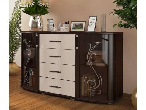 Комод со стеклом и стразами Грация (СМ)