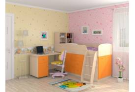 Кровать-чердак Дюймовочка-1 оранжевый
