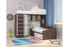 Кровать-чердак Кадет-2 с металлической лестницей