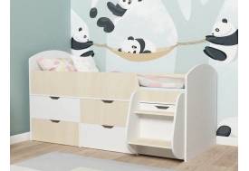 Кровать Малыш-7 белое дерево-дуб