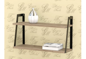 Полка металлическая ЛОФТ-2 Дуб крафт серый-черный матовый