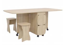 Стол книжка с табуретами 1-6701 дуб ривьера