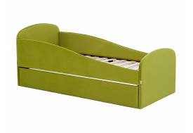 Кровать с ящиком Letmo оливковый (велюр)
