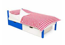 Кровать Svogen classic с ящиками сине-белый