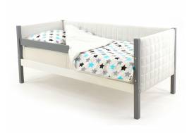 Кровать-тахта мягкая Svogen с бортиком графит-белый