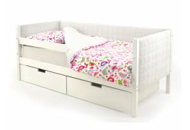 Кровать-тахта мягкая Svogen с ящиками и бортиками белый