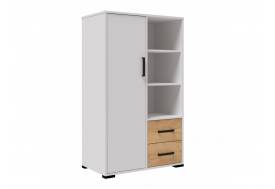 Стеллаж книжный малый Лючия белый/дуб крафт золотой