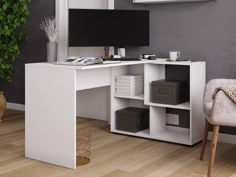 Стол компьютерный угловой СКМУ-4 белый