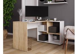 Стол компьютерный угловой СКМУ-4 дуб сонома/белый