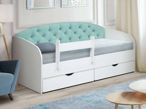 Кровать с мягкой спинкой Софа №9 с бортиком 800х1600