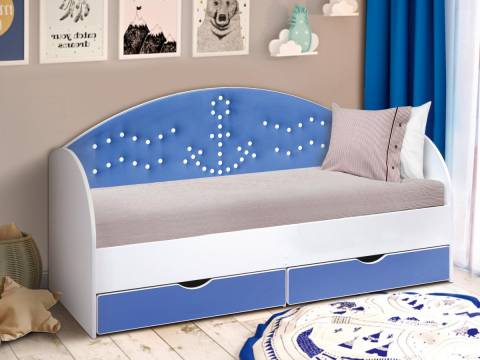 Кровать с продольной мягкой спинкой Якорь 800х1900 мм