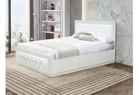 Кровать Венеция 13.1 1600 с подъемным механизмом кожзам белый