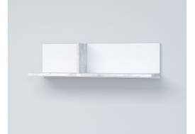 Полка навесная Эго Пл-1 бетон светлый/белый глянец