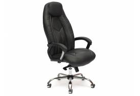 Кресло офисное Boss Lux хром кожзам черный