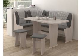 Кухонный уголок Ника-6 New серый-серебро