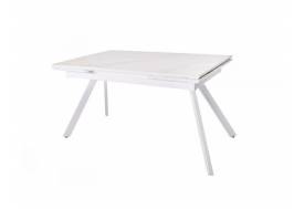 Стол раздвижной Атлант мрамор белый/белый муар