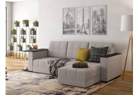 Диван угловой Атлант со столиком велюр Neo 4 бежевый