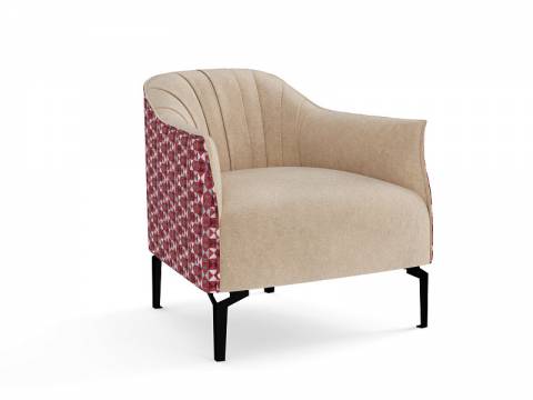 Кресло Мускат велюр киото крем/шенилл домино бургунди