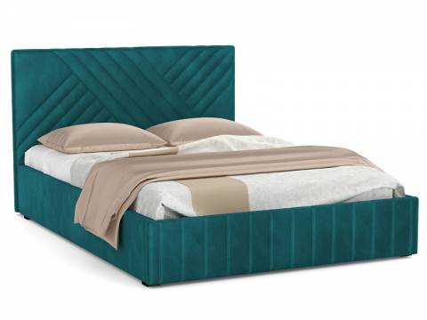 Кровать Гамма 1600 с основанием велюр тенерифе изумруд