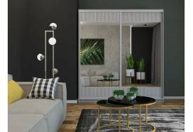 Шкаф-купе Юлия 2200 комбинированный рельефный МДФ/зеркало