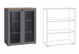 Шкаф-витрина 16.394.01 Остин Серый Графит