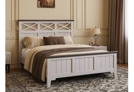 Кровать Грация-5 1600 Льняной с карнизом Дуб коньяк