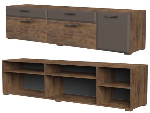 Тумба ТВ 3 двери 2000 Рио Смоки Soft touch