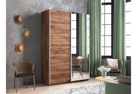 Шкаф-купе Прайм 2-х дверный 1600 Зеркало/ДСП Крафт табачный