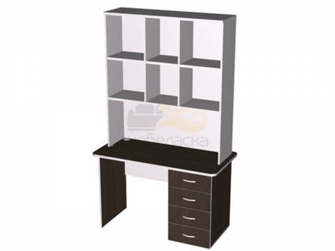 Стол письменный с тумбой левый с надставкой 3-ярусной ПСт1.14Л-ПН3.14