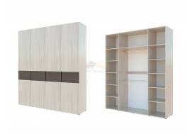 Шкаф комбинированный с полками по краям и 2 штангами в центре Гранд ГШК/2-23-20-3333