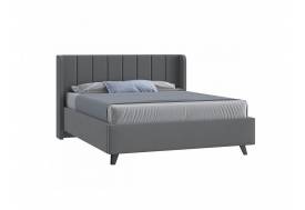 Кровать Виола с ПМ 1400х2000 мм микровелюр серый